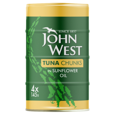 4 pack Tuna chunks in sunflower oil
